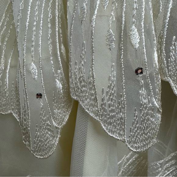 Nancy Bracoloni VTG Black & Cream Crystal Embroidered Strapless Formal Dress - Picture 10 of 14